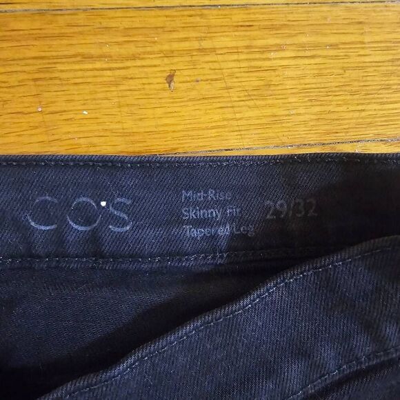 COS Jeans Black Tapered Leg High Rise Skinny Jeans Size 29X32 - Picture 4 of 12